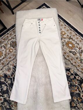 CAbi White High-Rise Button-Fly Women's Jeans